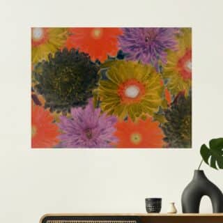 Tableau abstrait fleurs une explosion de couleurs