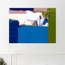 Tableau abstrait multicolore contemporain aux nuances profondes