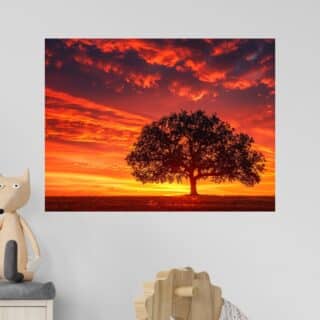 Tableau arbre de vie sous une lumière ardente