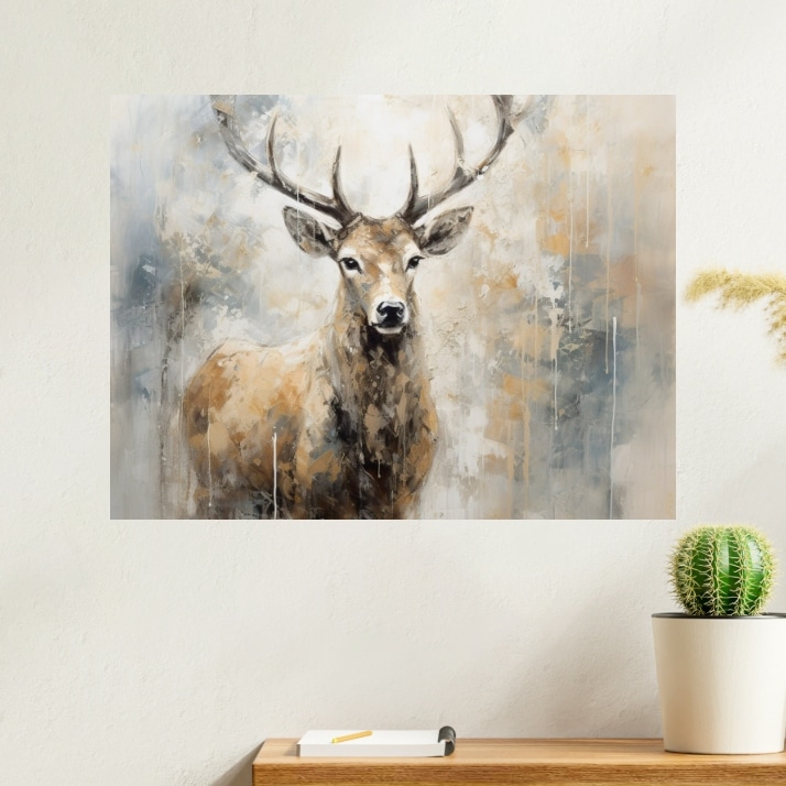 Tableau Cerf majestueux au style contemporain