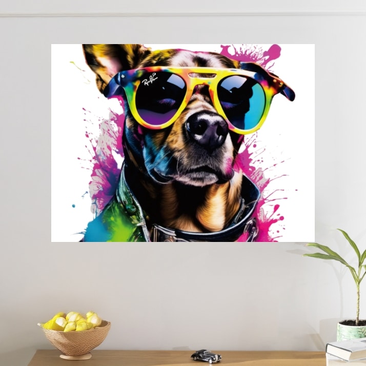 Tableau Chien pop art graffiti