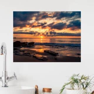 Tableau coucher de soleil Crépuscule marin