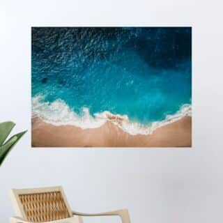 Tableau mer vue sur l'océan et la plage sauvage