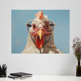 Tableau Poule Madame cocotte en ville