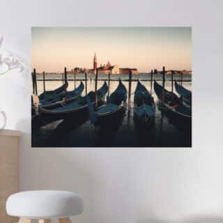 Tableau Venise Gondoles au coucher du soleil