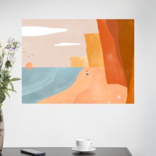Tableau Bord de mer abstrait une invitation au voyage
