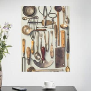 Tableau cuisine vintage Ustensiles de cuisine d’antan