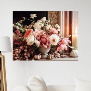 Tableau Fleurs vintage romantique