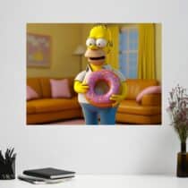Tableau Simpson Homer et son donut géant