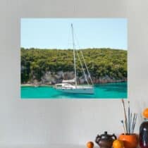 Tableau voilier Escale en eau turquoise