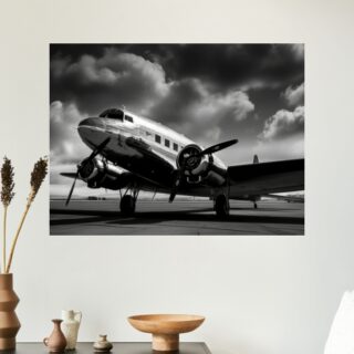 Tableau noir et blanc légende de l’aviation