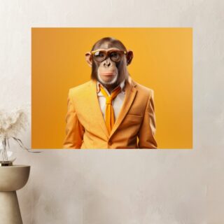 Tableau singe moderne en costume élégant