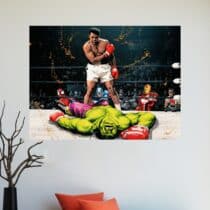 Tableau Boxe Combat mythique Hulk face à Mohamed Ali