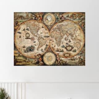 Tableau Carte du monde moderne de style vintage