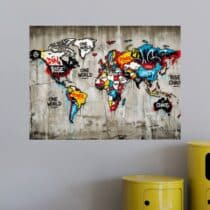Tableau Carte du monde Street Art