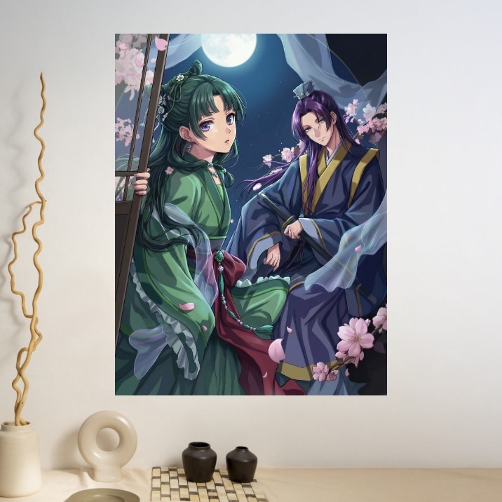 Tableau Les carnets de l'apothicaire Jinshi et Maomao Clair de lune au palais