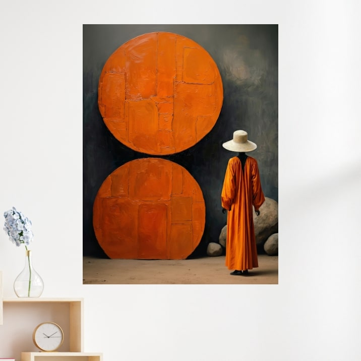 Tableau Minimaliste Orange Circulaire