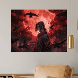 Tableau Naruto Itachi Uchiha Lune Rouge