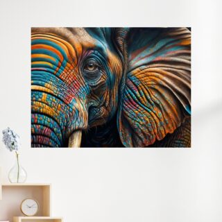 Tableau Salon Éléphant Coloré Peinture