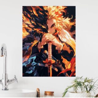 Tableau Demon Slayer Kyojuro Rengoku La flamme du pilier