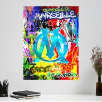 Tableau Football Olympique de Marseille Street Art Droit Au But