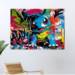 Tableau Pokémon Bulbizarre Street Art Graffiti Urbain Coloré