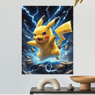 Tableau Pokémon Pikachu Attaque Tonnerre Légendaire