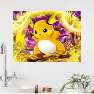 Tableau Pokémon Raichu La Puissance Électrique Évolution de Pikachu