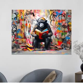 Tableau Singe Street Art Lecture Urbaine