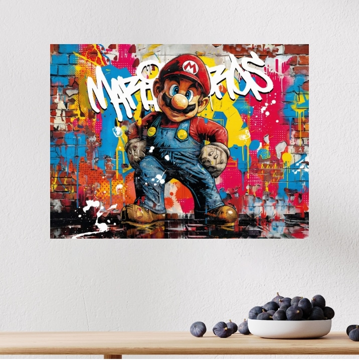 Tableau Mario Urbain Dynamique Coloré Pop Art