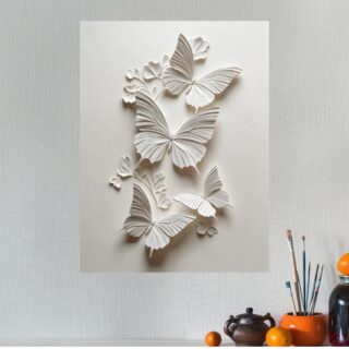 Tableau Papillon Blanc Épuré Moderne