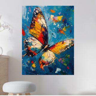 Tableau Papillon Multicolore Artistique Portrait