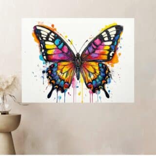 Tableau Papillons Multicolores Composition Colorée