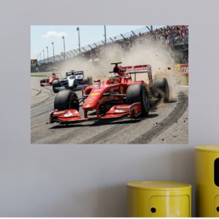 Tableau Formule 1 Ferrari Sur Piste Bleue