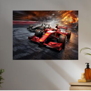 Tableau Formule 1 Ferrari Rouge Dynamique