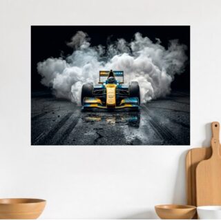 Tableau Formule 1 Monoplace Bleu Électrique