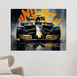 Tableau Formule 1 Monoplace Jaune Éclat