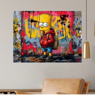 Tableau Bart Simpson Hoodie Street Art