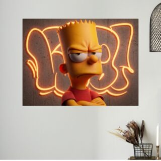 Tableau Bart Simpson Portrait Rebelle