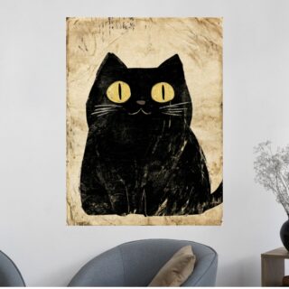 Tableau Chat Mystique Art Japonais