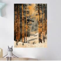 Tableau Bambou sous la Neige Art Japonais