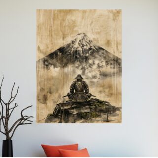 Tableau Samouraï en Méditation Art Japonais