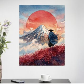 Tableau Samouraï au Lever du Soleil Art Japonais