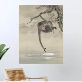 Tableau Singe et Lune Art Japonais