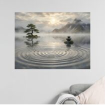 Tableau Zen Paysage Serein Coucher de Soleil