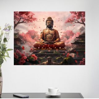 Tableau Zen Bouddha Lotus Sérénité Florale