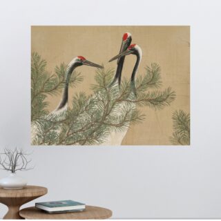 Tableau Grues de Momoyogusa Art Japonais