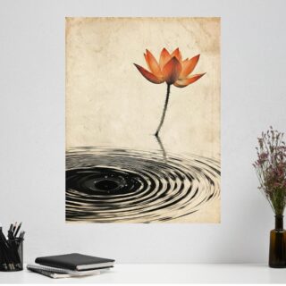 Tableau Lotus Tombant Art Japonais
