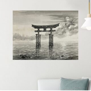 Tableau Torii de Nuit Japon Mystérieux