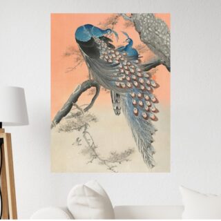 Tableau Deux Paons sur Branche Art Japonais